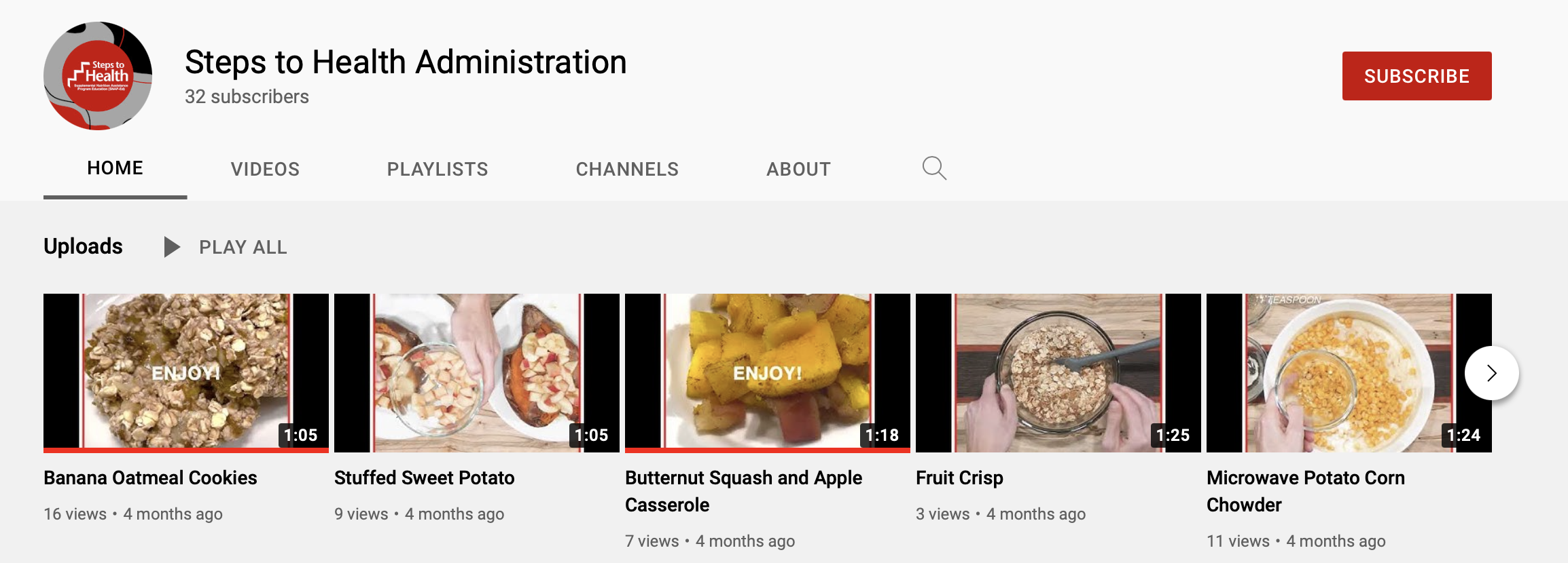 A screenshot of the main STH Youtube page. 